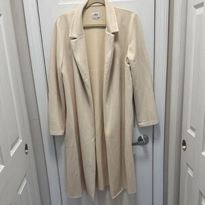 Zara Cream Faux Suede Women's Coat